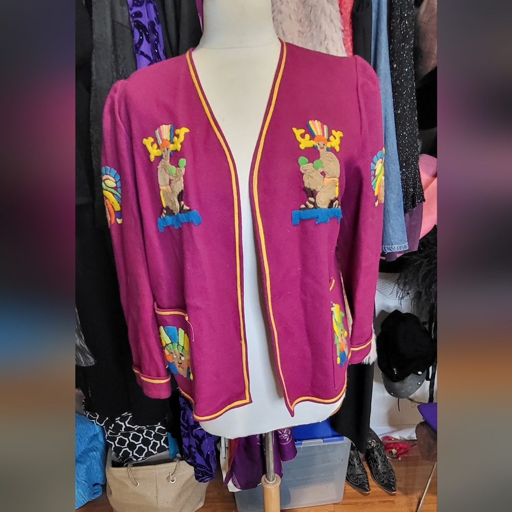 Rare and Unique Wool Mexican Tourist Souvenir Jacket - Picture 1 of 5